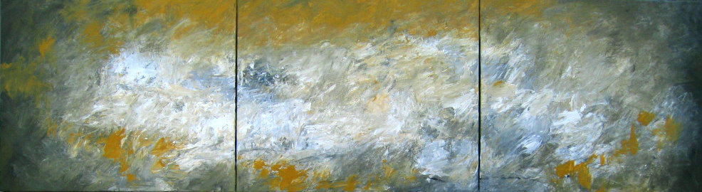 Pere Salinas. Acrlic sobre llen. Srie "Geografies del silenci".46 x 195 cm.  2004